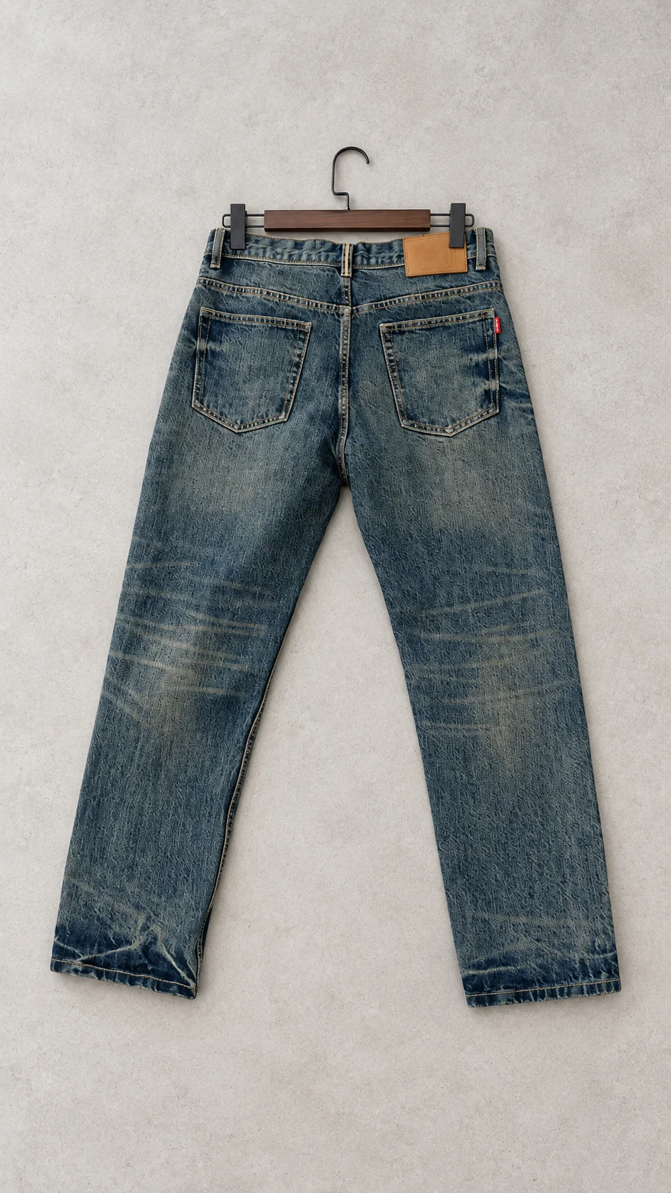 Vintage indigo: готовый образец SUN DENIM, вид сзади