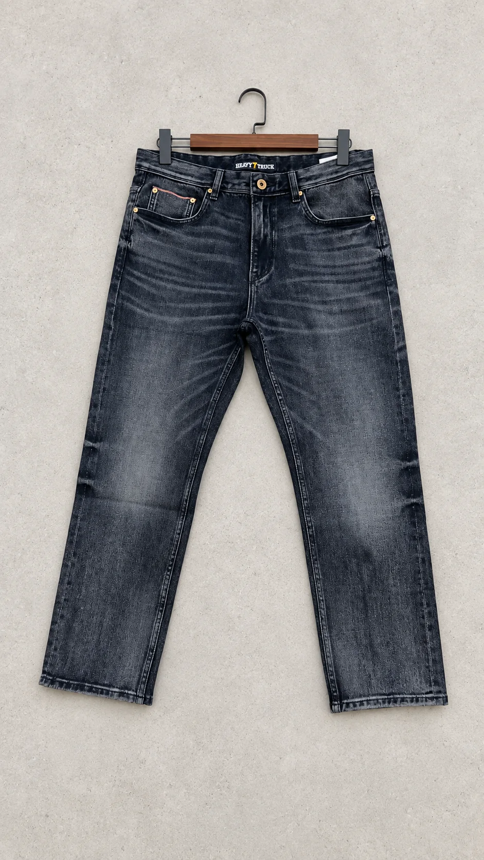 Black wash: готовый образец SUN DENIM, вид спереди